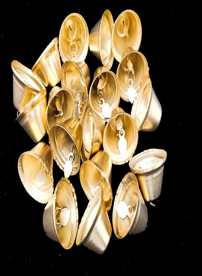 3A Featuretail Golden Metal Bells Used for DIY Crafts and Festive Decoration (Golden 4Cm, Set of 50pc) - Image 1